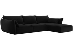 Micadoni Sametová rohová pohovka Kaelle 308 cm