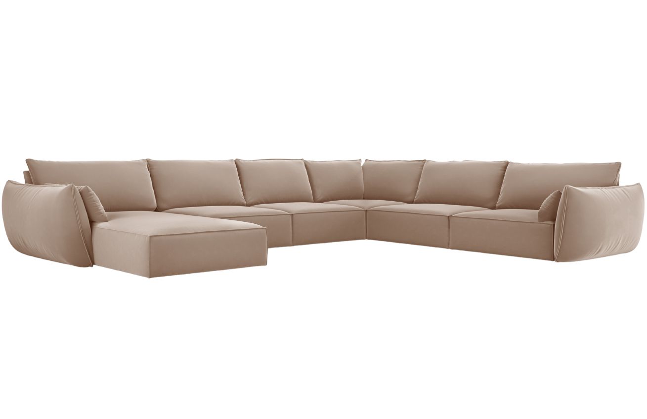 Micadoni Sametová rohová pohovka Kaelle 384 cm