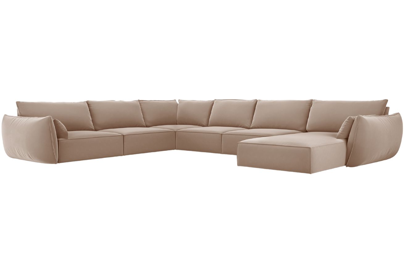 Micadoni Sametová rohová pohovka Kaelle 384 cm