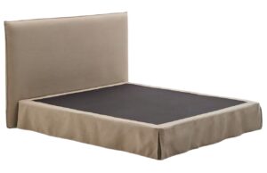 Béžová dvoulůžková postel s čelem Kave Home Jaira 180 x 200 cm