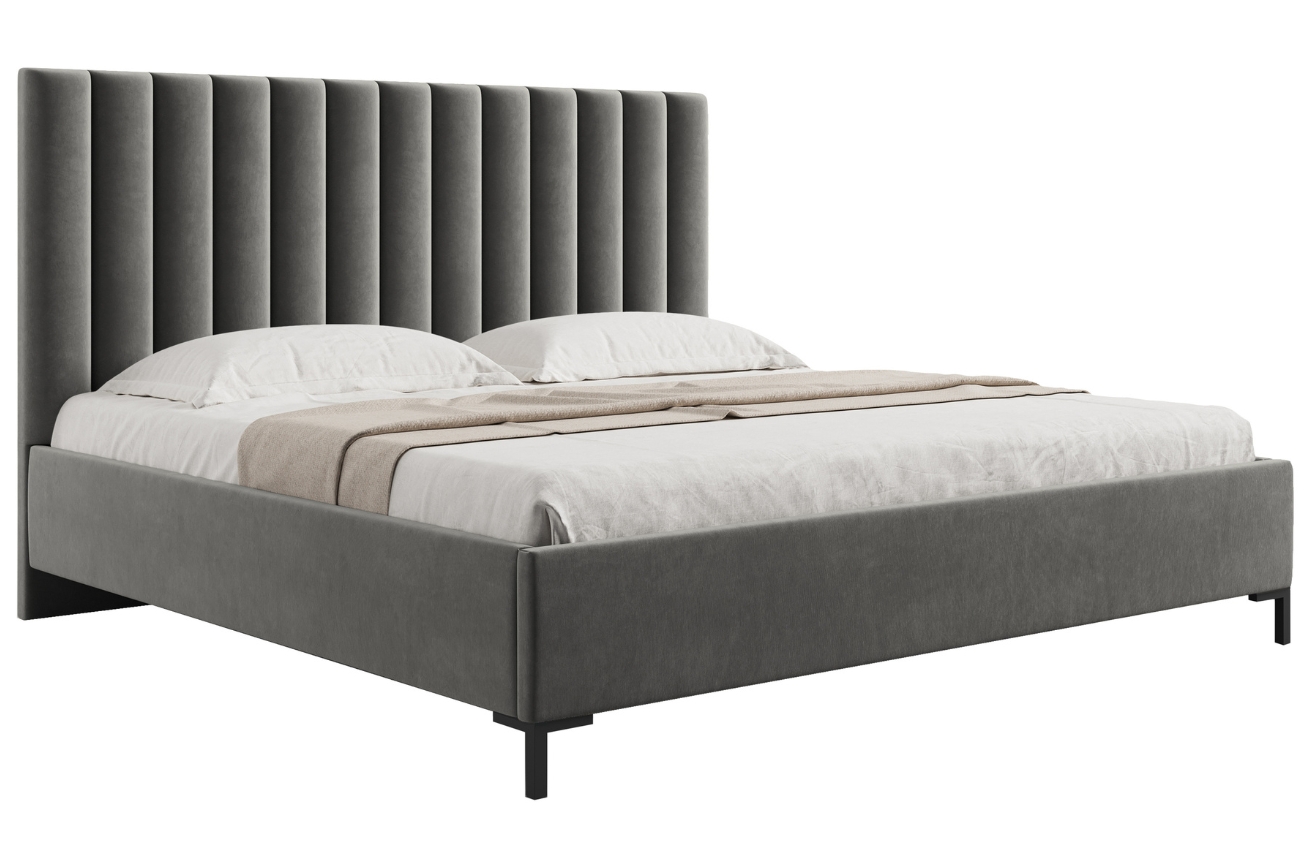Micadoni Sametová postel Allison 180 x 200 cm s úložným prostorem