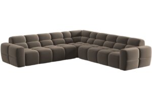 Micadoni Sametová rohová pohovka Lisa 310 cm