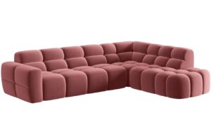 Micadoni Sametová rohová pohovka Lisa 293 cm