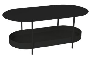 Černý kovový zahradní konferenční stolek Fermob Salsa 113 x 58 cm