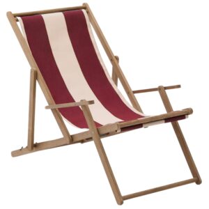 Červeno-bílé zahradní skládací lehátko Kave Home Vilara