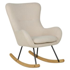 Béžové bouclé houpací křeslo Quax Basic