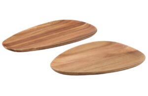 Set dvou dřevěných táců Kave Home Nukha