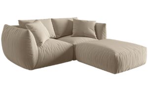 Micadoni Sametová rohová pohovka Chris 220 cm