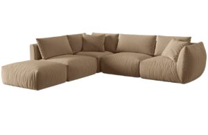 Micadoni Sametová rohová pohovka Chris 295 cm