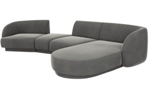 Micadoni Sametová rohová pohovka Miley 325 cm