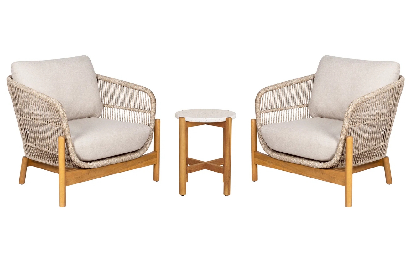 Nordic Living Zahradní set křesel a stolku Terracina