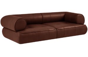 Maison Heritage Koňakově hnědá kožená pohovka Lily 234 cm