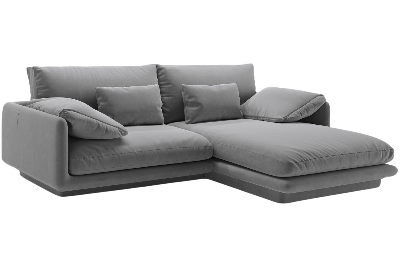 Micadoni Sametová rohová pohovka Torino 220 cm