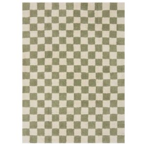 Jotex Zelený kostkovaný koberec MELA 170 x 240 cm