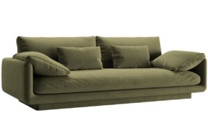 Micadoni Zelená sametová trojmístná pohovka Torino 220 cm