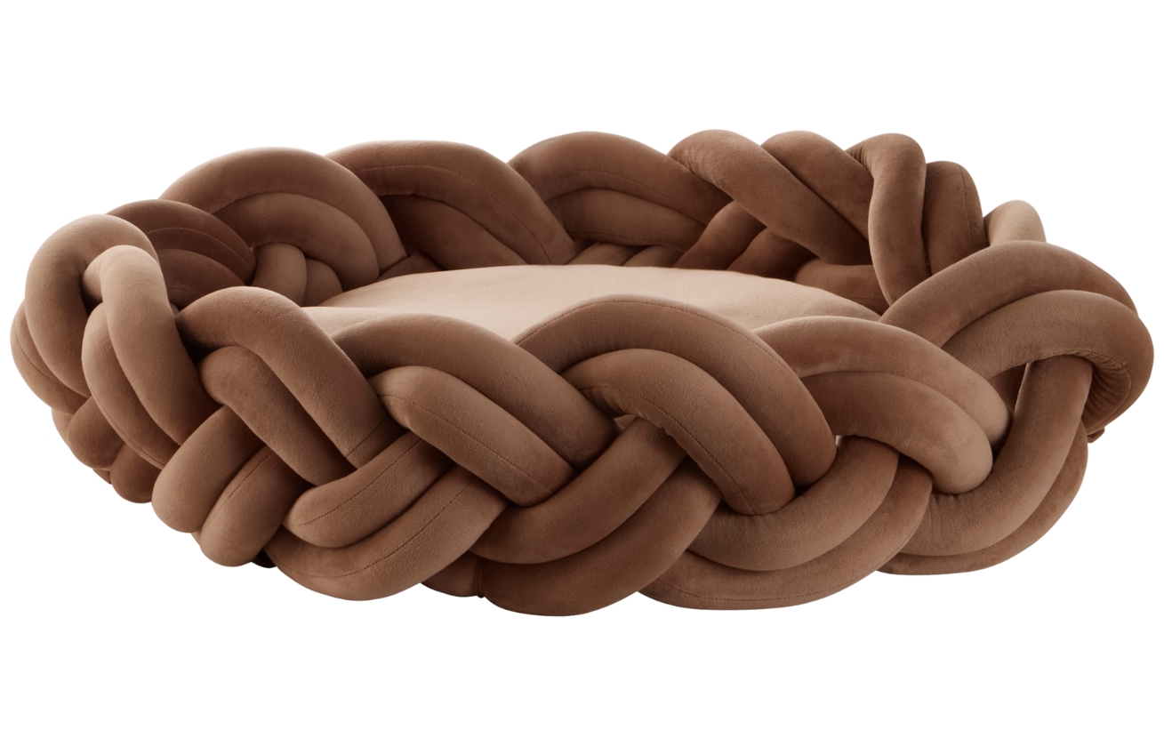 Jotex Hnědý sametový pelíšek pro domácí mazlíčky BRODY 50 cm