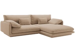 Micadoni Tmavě béžová sametová rohová pohovka Torino 250 cm