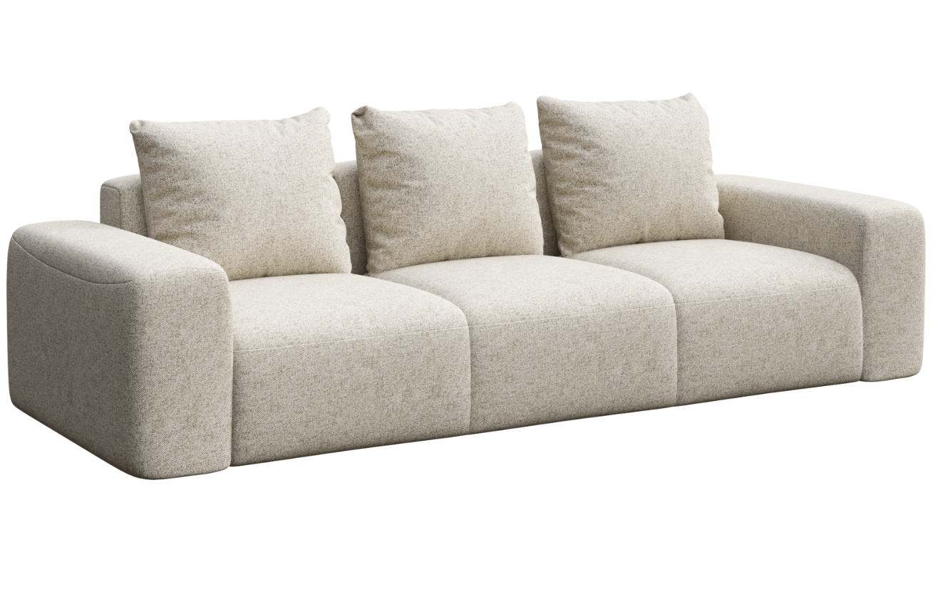 Rodier Světle béžová čalouněná trojmístná pohovka Monce 287 cm