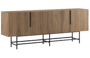 Marckeric Hnědá komoda Eldia 200 x 40 cm s dubovým dekorem