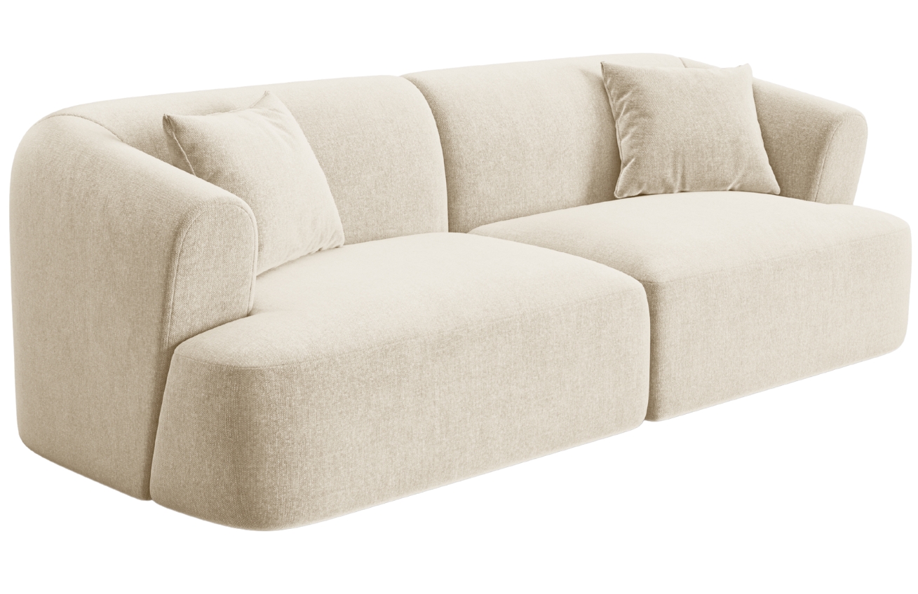 Cosmopolitan Design Světle béžová sametová trojmístná pohovka Campi 220 cm