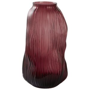 Jotex Bordová skleněná váza FORS 30 cm