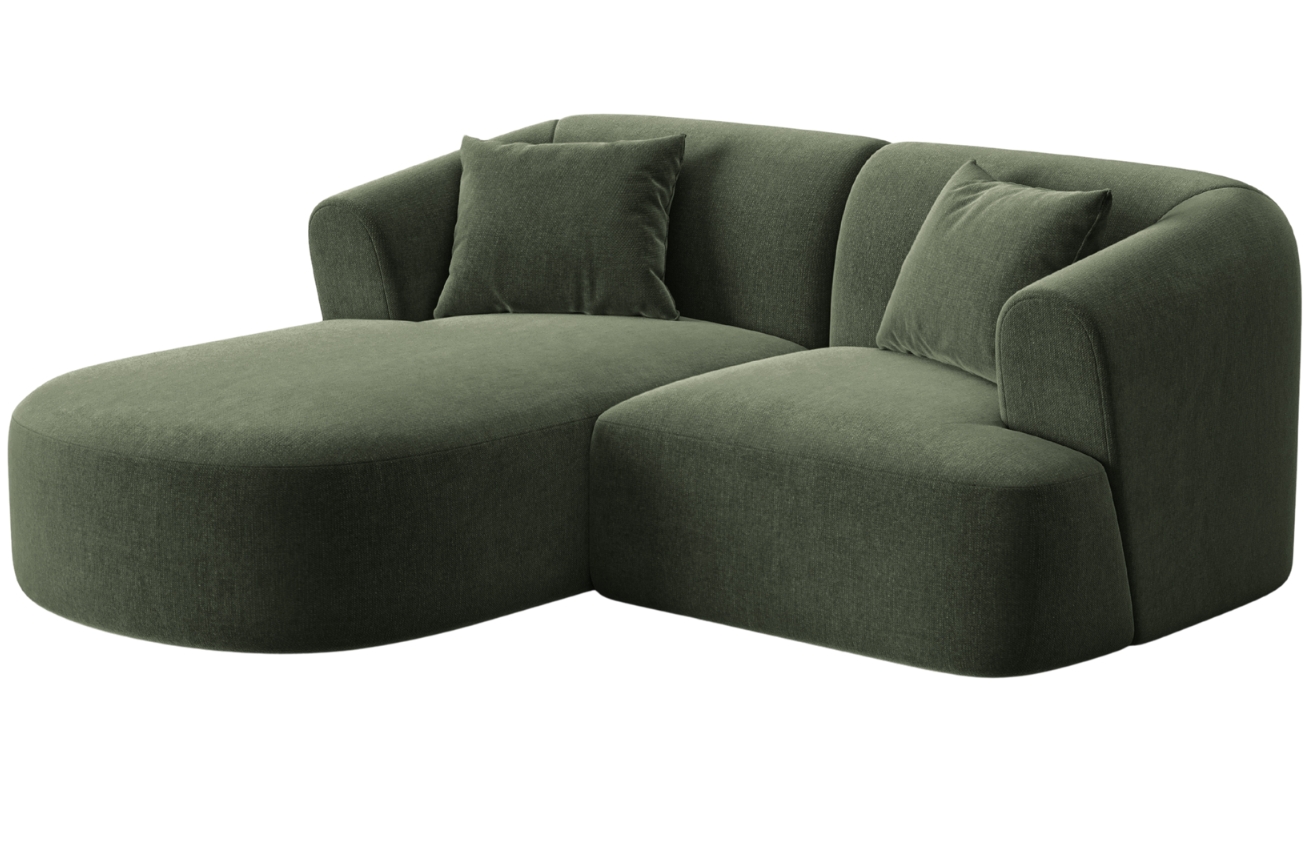 Cosmopolitan Design Zelená sametová rohová pohovka Campi 180 cm