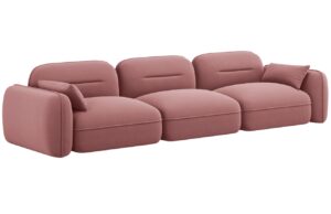 Cosmopolitan Design Růžová sametová čtyřmístná pohovka Sydney 320 cm