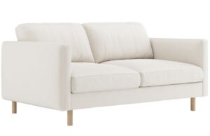 Micadoni Bílá sametová dvoumístná pohovka Eden 146 cm