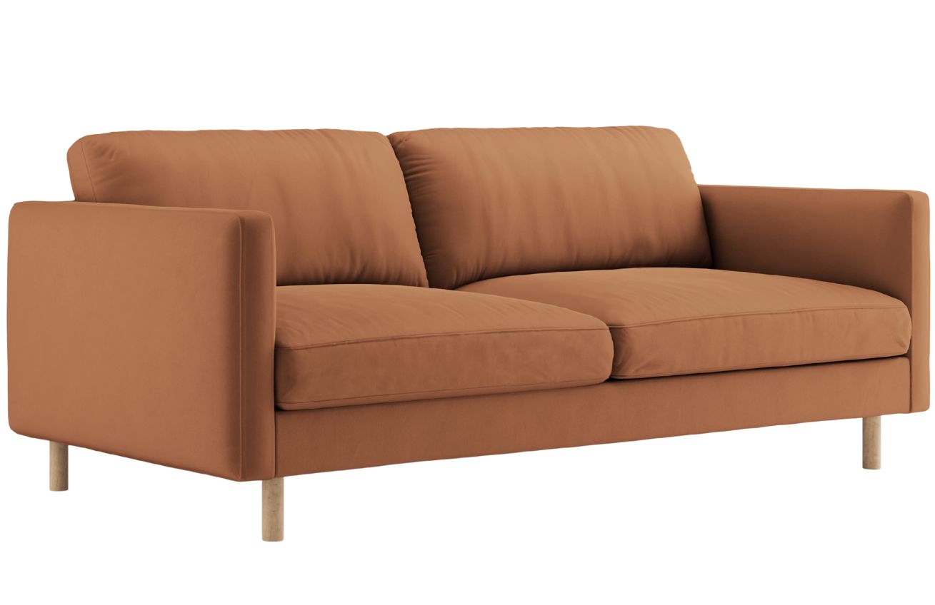 Micadoni Oranžová sametová trojmístná pohovka Eden 173 cm
