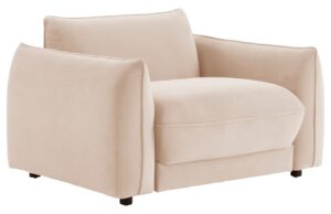 Jotex Béžové sametové křeslo MOLTON