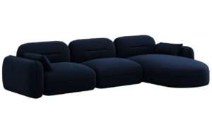 Cosmopolitan Design Královsky modrá sametová rohová pohovka Sydney 320 cm