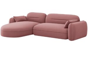 Cosmopolitan Design Růžová sametová rohová pohovka Sydney 275 cm
