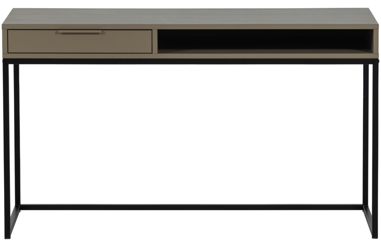 WOOOD Hnědošedý dřevěný pracovní stůl Nore 130 x 58 cm