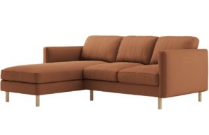 Micadoni Oranžová sametová rohová pohovka Eden 223 cm