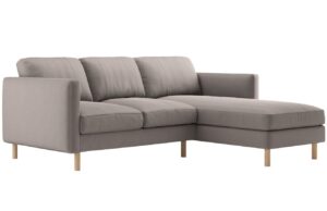 Micadoni Šedobéžová sametová rohová pohovka Eden 223 cm