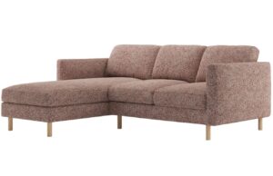 Micadoni Růžová rohová pohovka Eden 223 cm