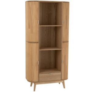 J-line Dřevěná knihovna Rounded 180 x 88 cm