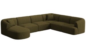 Cosmopolitan Design Zelená čalouněná rohová pohovka Campi 330 cm