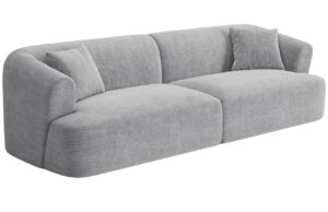 Cosmopolitan Design Světle šedá manšestrová čtyřmístná pohovka Campi 255 cm