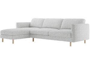 Micadoni Šedá rohová pohovka Eden 286 cm