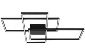 Nova Luce Černé kovové stropní LED světlo Bilbao 90 x 67 cm