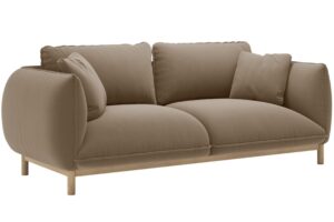 Micadoni Světle hnědá sametová dvoumístná pohovka Ada 178 cm