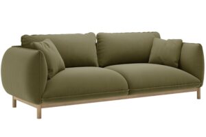 Micadoni Zelená sametová trojmístná pohovka Ada 208 cm