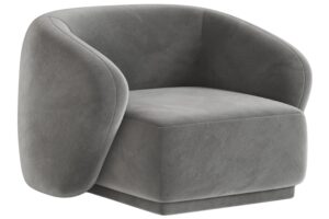 Maison Heritage Šedé sametové křeslo Jane