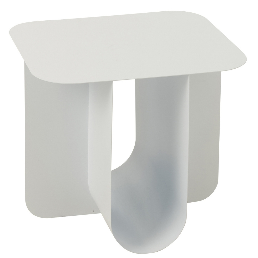 J-line Bílý kovový odkládací stolek Ferra 43