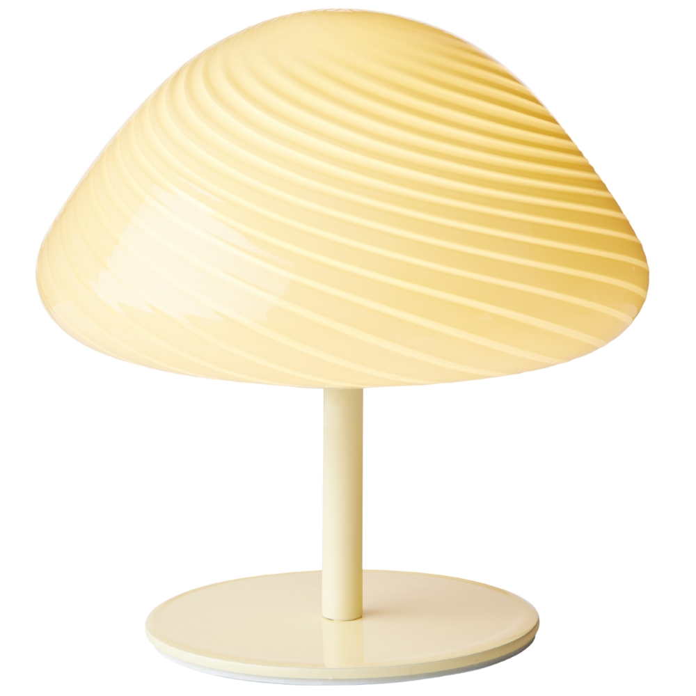 Halo Design Světle žlutá skleněná stolní lampa Mini Mush 17 cm