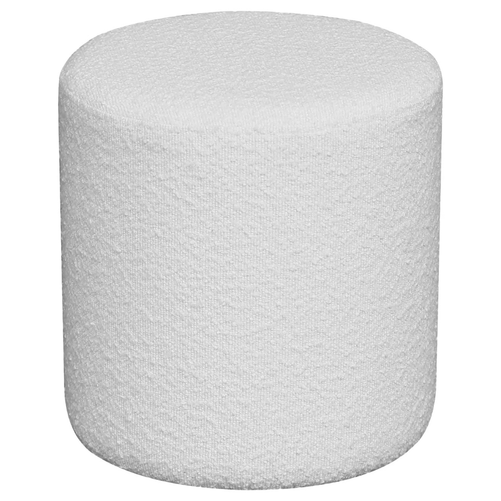 Nordic Living Bílý bouclé taburet Ejby 34 cm