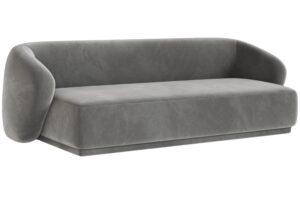 Maison Heritage Šedá sametová trojmístná pohovka Jane 220 cm