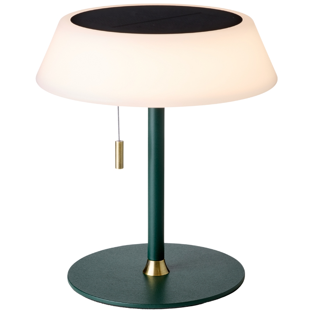 Halo Design Tmavě zelená kovová nabíjecí stolní LED lampa Solar 19 cm