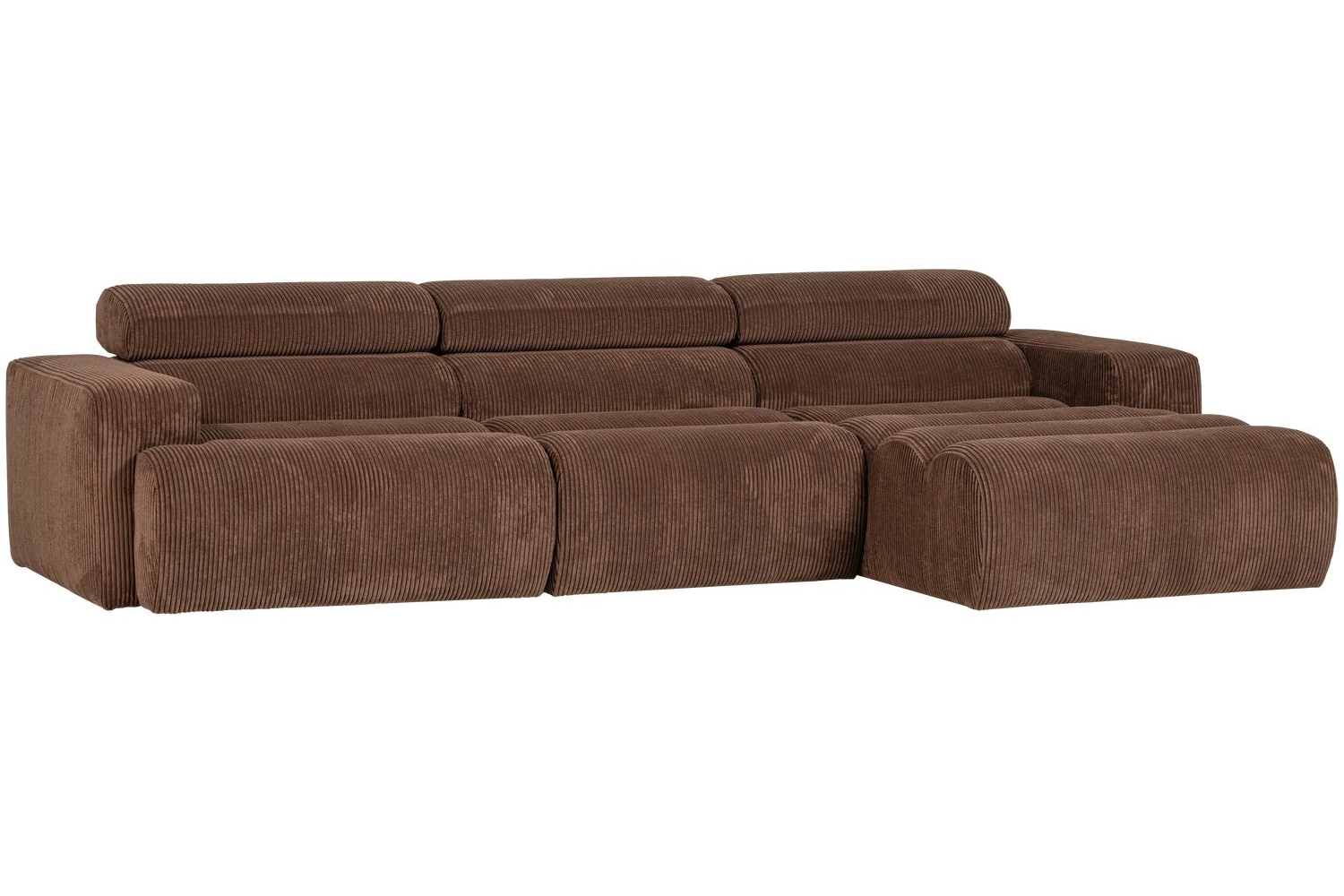 WOOOD Hnědá manšestrová rohová pohovka Novi 300 cm